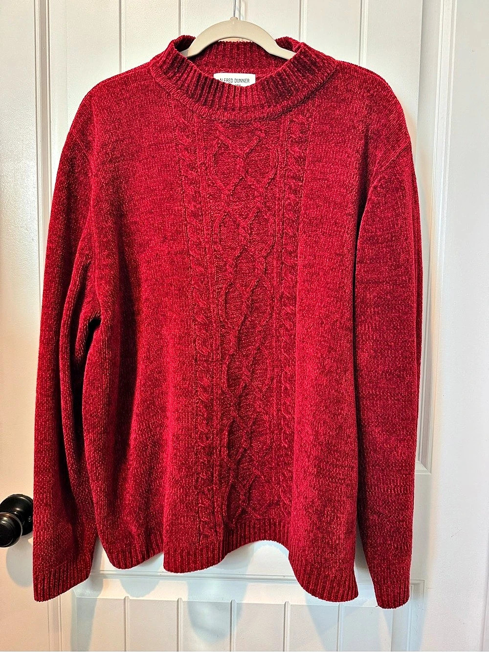 Alfred Dunner Cable Knit Crewneck Sweater Red 2X Like New